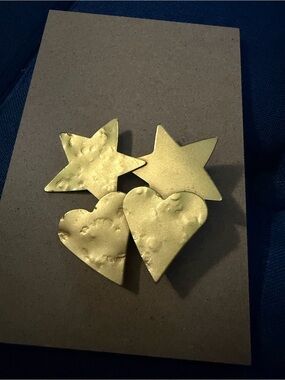 Martha Sturdy Vintage Gold Star and Heart Metal Accent Pins